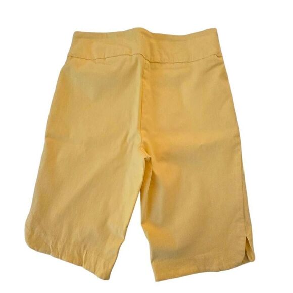 Peck & Peck Womens Flat Front Pedal Pushers Capri Pants Yellow Petite Size 8P - Picture 2 of 9
